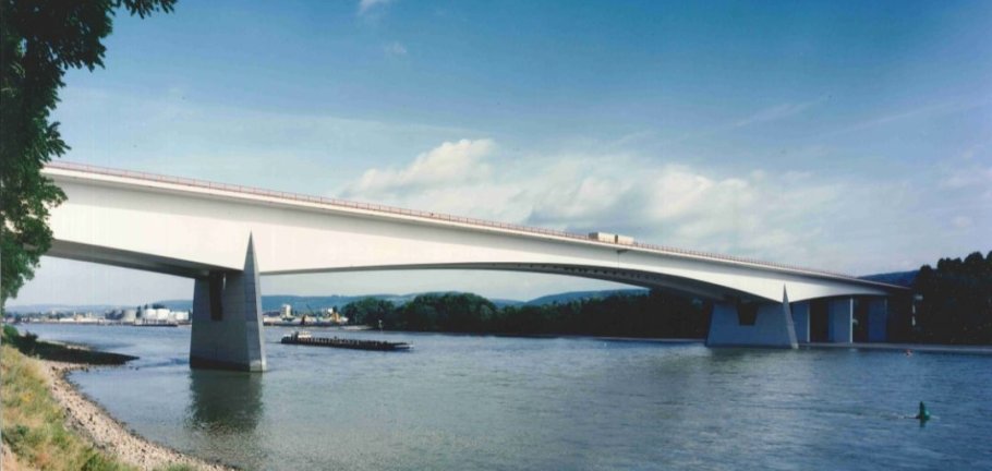 Seitenansicht der Rheinbrücke Bendorf Seitenansicht der Rheinbrücke Bendorf