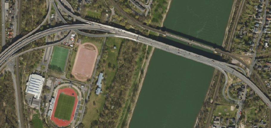 Vogelperspektive der Südbrücke Vogelperspektive der Südbrücke
