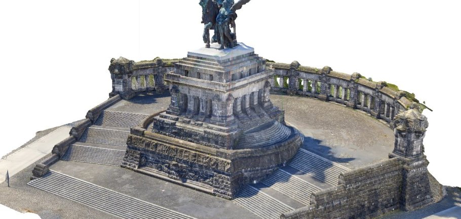 Das fertige 3D-Modell des Denkmals am Deutschen Eck