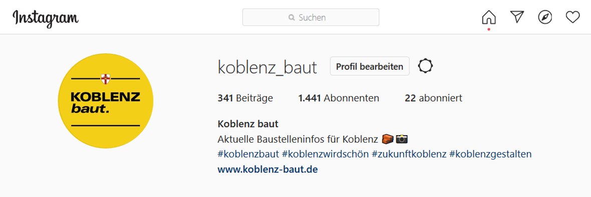 Screenshot Instagram Profil Koblenz baut Screenshot Instagram Profil Koblenz baut