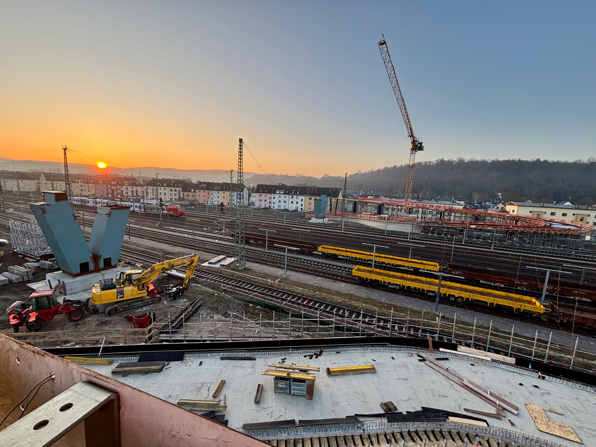 Im Stadtteil Goldgrube ist die Rampe bereits vollumfänglich ersichtlich. 