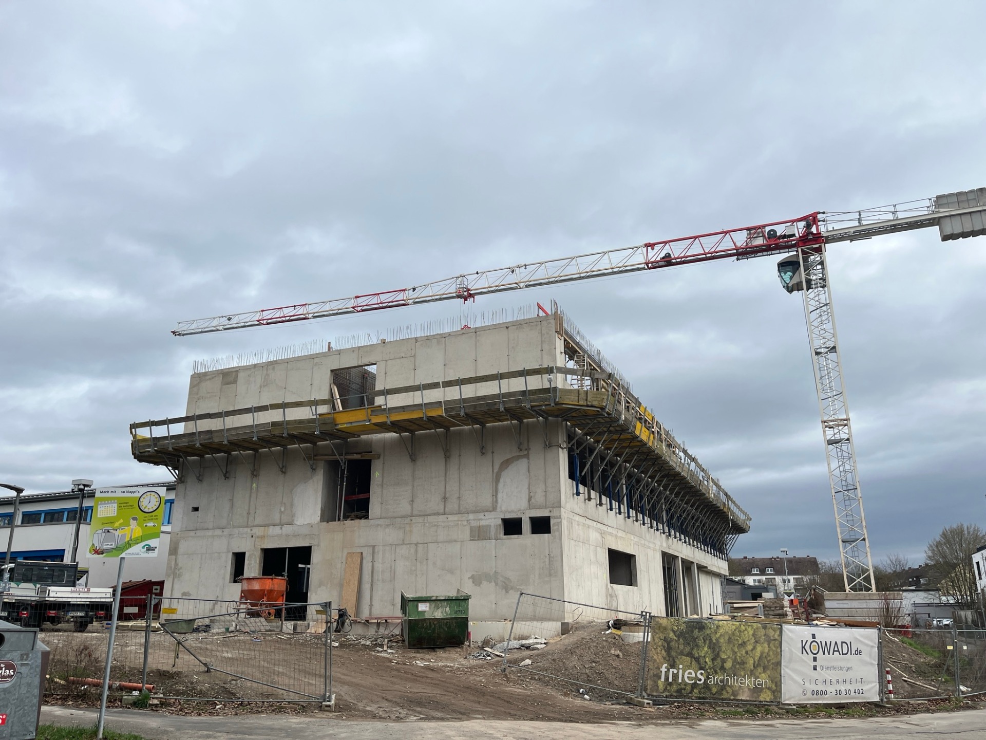 Der Erweiterungsbau der Goethe-Realschule plus im Rohbau. Der Erweiterungsbau der Goethe-Realschule plus im Rohbau.